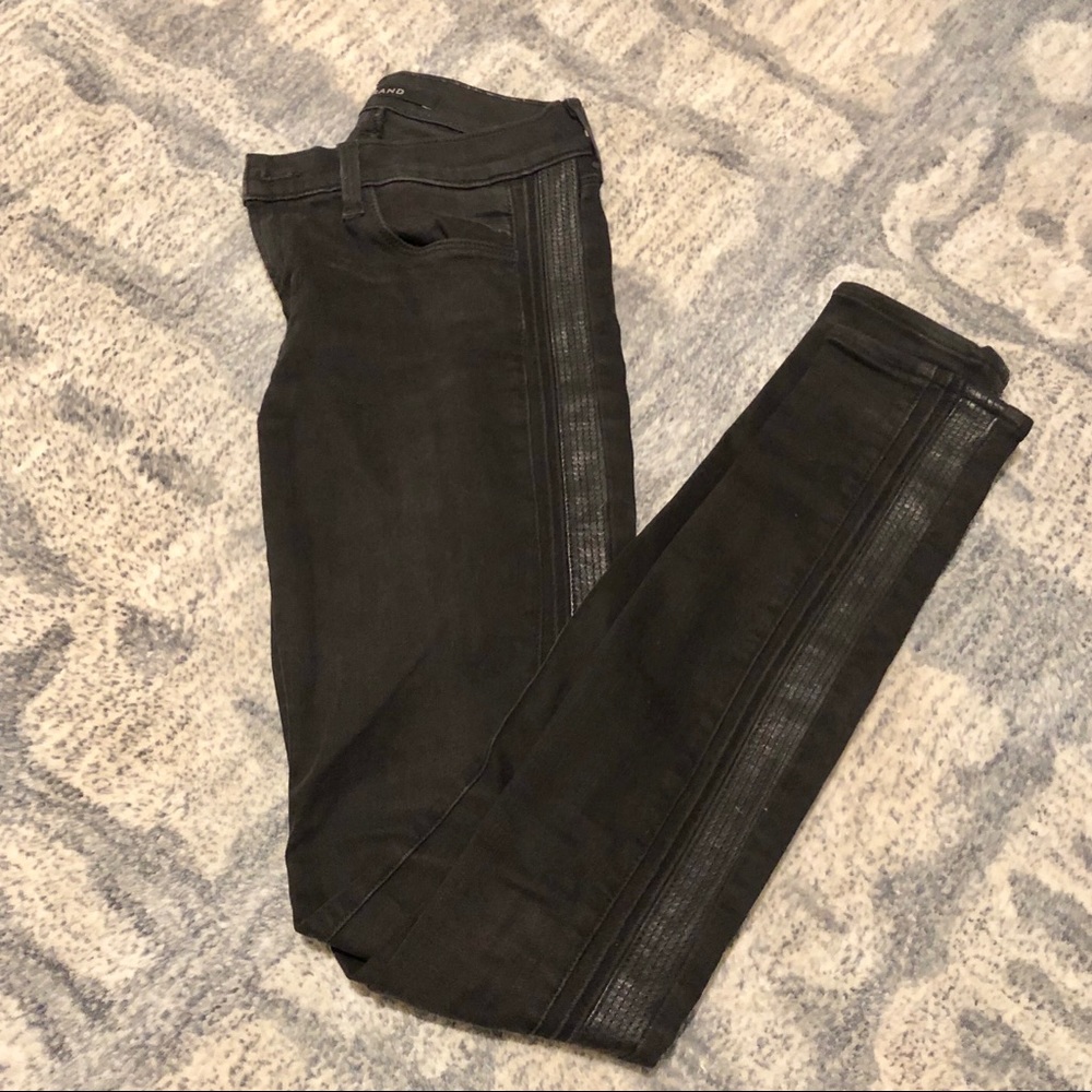[J Brand] Black Jeans with Leather Detail